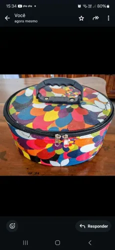 Necessaire redonda colorida