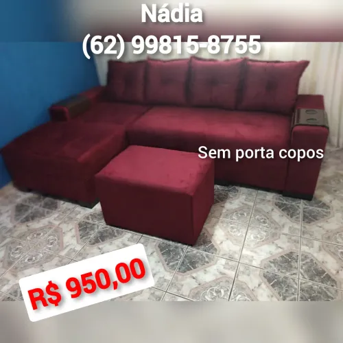 SOFÁ COM CHAISE VINHO __950$