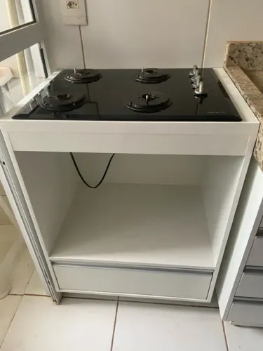 Armário de mdf para cooktop de 4 bocas 
