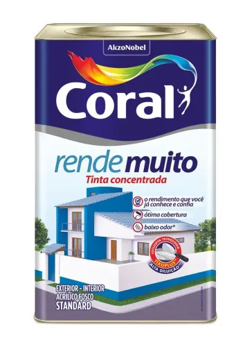 Tinta Acrílica Coral Rende Muito Branco Fosco - Lata 18L