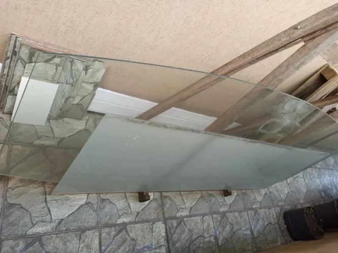 Tampo de vidro antigo para mesa grande
