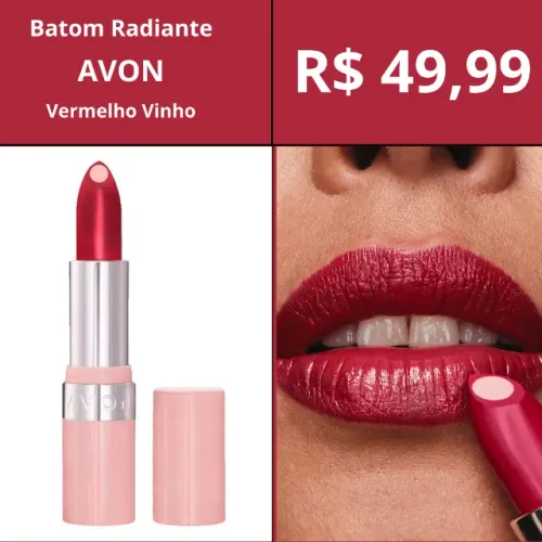Batom Radiante Avon Tratamake Vermelho Vinho