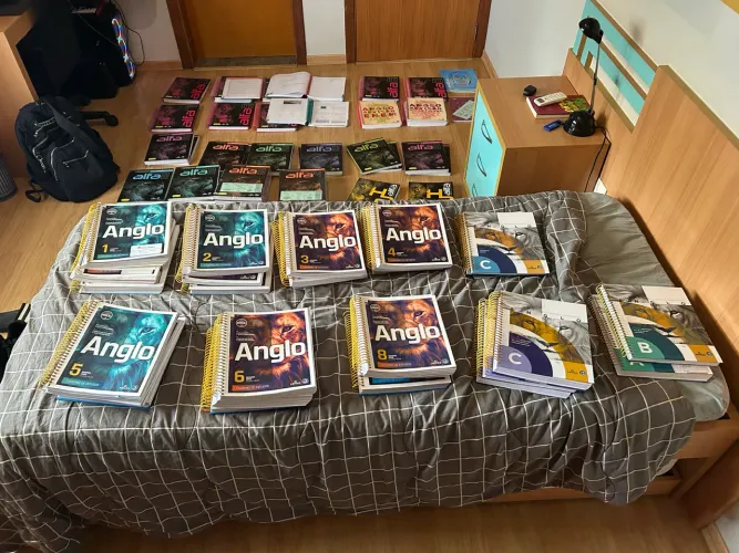 Livros Anglo ensino médio 1 ao 8, itinerários formativos a, b e c, completos