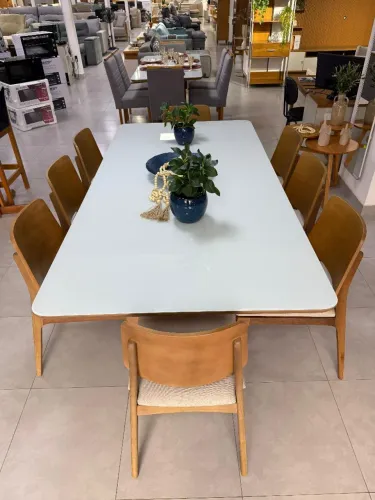 Mesa de Jantar em Madeira  8 cadeira 