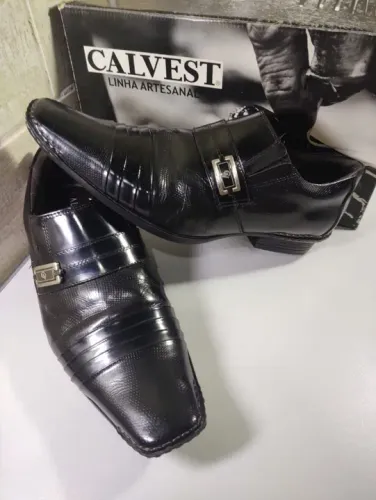 Sapatos Social Calvest Pretos - Tamanho 42