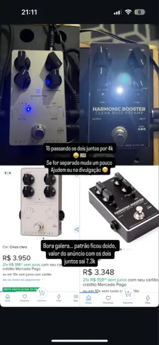 Darkglass Pedais (Compressor e Booster)