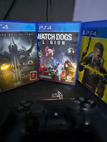 Ps4 pro 4k 1 tera com jogos e controle