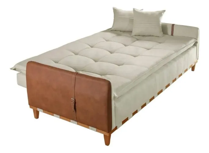 PROMOÇÃO Sofá cama tecido linho, novo entregamos em até 24 horas