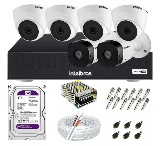 Câmeras de segurança Intelbras kit com 6 unid. Instalado.
