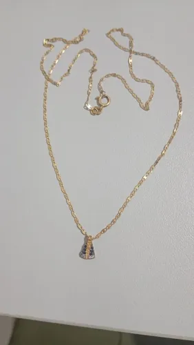 Colar ouro com medalha