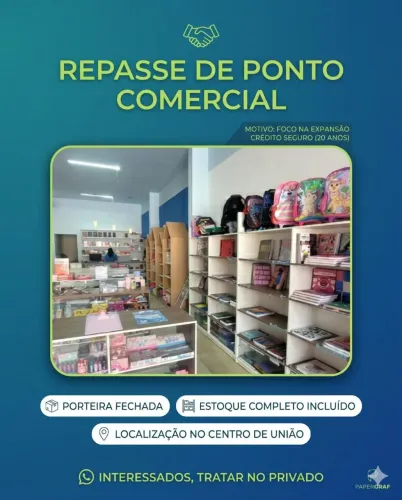 Repasse de Loja no Centro de União - Porteira Fechada