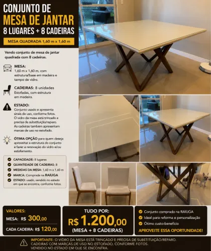 Mesa 8 lugares usada
