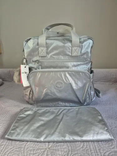 Mochila Maternidade Kipling Audrie Prata 