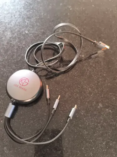 Cabo de Carregamento 3 em 1 CKS Brasil - Lightning, Tipo-C, Micro-USB