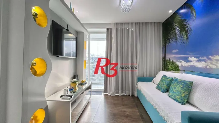 Apartamento com 1 dormitório para alugar, 50 m² por R$ 6.500,00/mês - Pompéia - Santos/SP