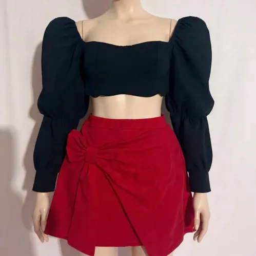 Conjunto saia e croped