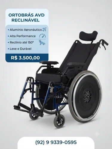 Cadeira de rodas Ortobrás AVD reclinável - Impecável