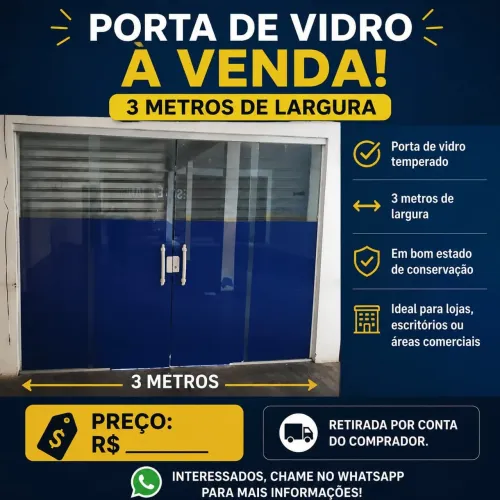 Vende porta de vidro