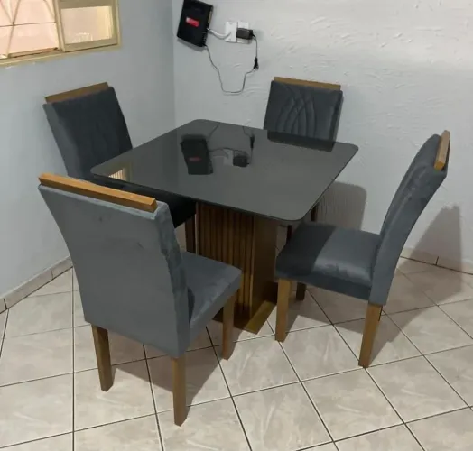 Mesa de jantar Napoli - Cinza 