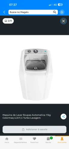 Máquina de lavar roupas automática 11kg Colomarq LCA11,5 turbo lavagem