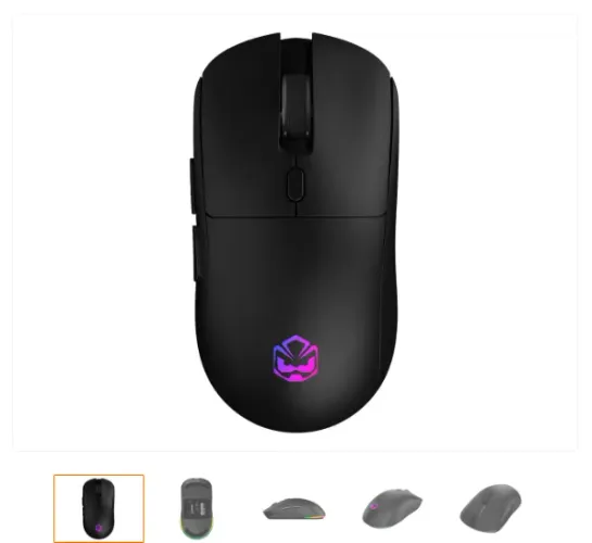 Mouse Gamer Sem Fio Pcyes Basaran Stealth Black Vulcan - 10000 Dpi - Rgb - 6 Botões - Pmgb