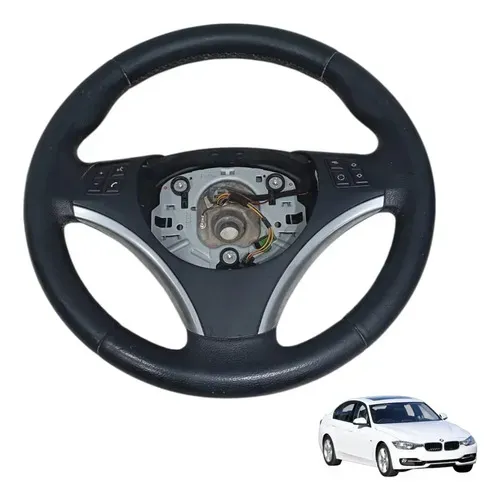 Volante Multifuncao Direcao Bmw 320i E90 2.0 Couro 2009 2012 Preto