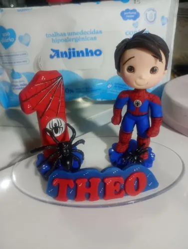 Topo de Bolo Homem Aranha em Biscuit