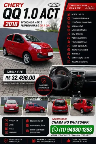 Chery QQ 1.0 ACT FL 12v/1.0 12V Flex 5P 2018