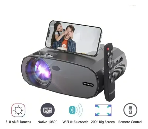 Projetor Wewatch V50 Portátil 15.000 lumen 5g Wifi 1080p 230ansi