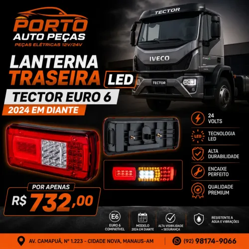 Lanterna traseira euro 6 led