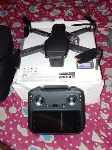 Drone l600 pro max controle com tela gps gibal de 3 eixos na caixa
