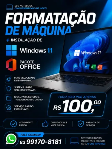 Formatação e instalação Windows & Office 