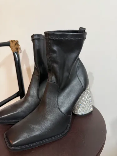bota santa lolla shiny couro preta 36