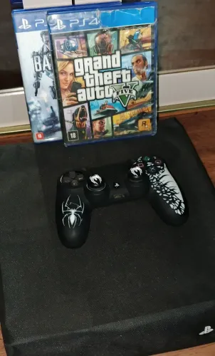 PS4 + 3 JOGOS + CONTROLE (COM DRIFT)