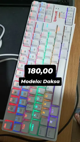 Teclado Redragon Dakasa branco (switch AZUL)