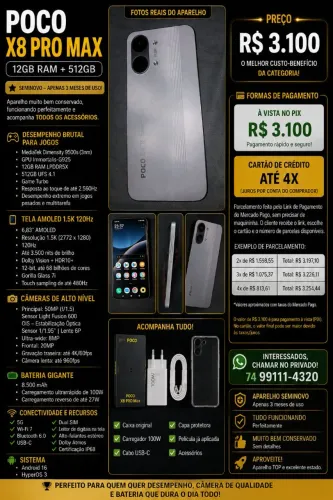 POCO X8 PRO MAX SEMINOVO!!!!!