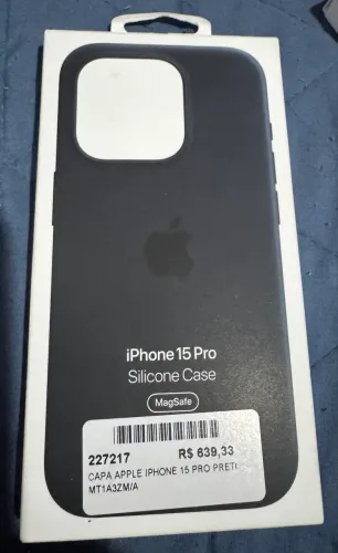 Capa silicone case preta iPhone 15 Pro