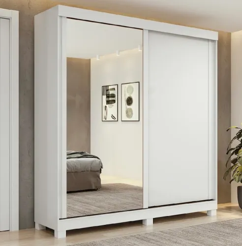 Guarda Roupa Casal 2 Portas branco