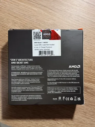 AMD Ryzen 5 9600X (Socket AM5) - 6 Meses de Uso - Na Caixa -