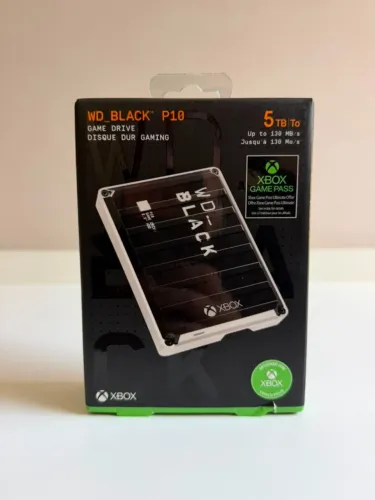 HD Externo Portátil WD Black P10 5TB Xbox, com 1 mês de Game Pass Ultimate - Lacrado c/ NF