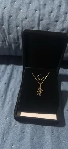 Gargantilha Feminina 45cm Em Ouro 18k Com Pingente Menino / Filho