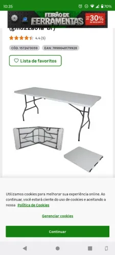 Mesa dobrável grande