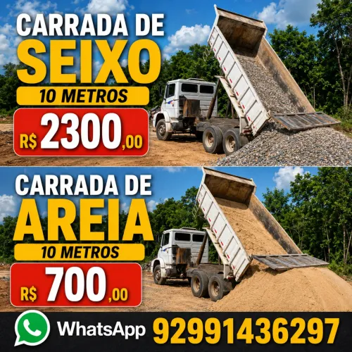 Seixo. Areia. Brita.