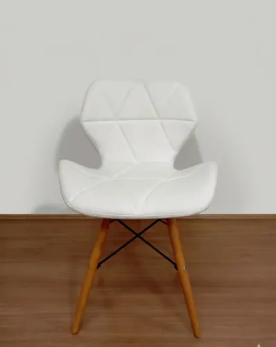 Cadeira Design Charles Eames Couro PU Branca