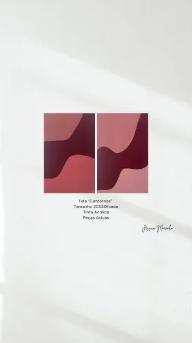 2 Quadros/tela pintura contornos - arte própria 