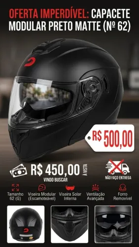 ?  CAPACETE MODULAR PRETO MATTE ?