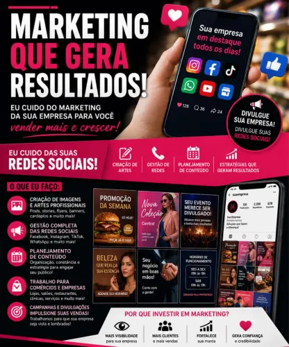 Marketing Digital Completo - Artes + Conteúdo + Postagem 