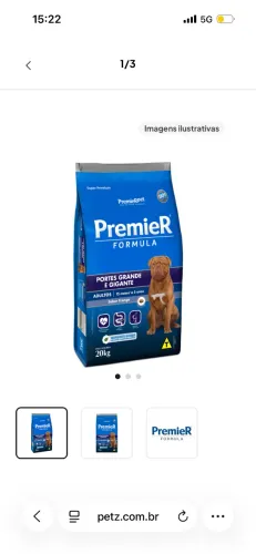 Ração premier 20kg todos os portes