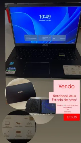 Notebook Asus aceito proposta