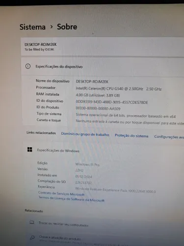 Cpu/computador intel